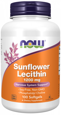 Sunflower lecithin (Лецитин) 1200 мг NOW Foods (100 капс)